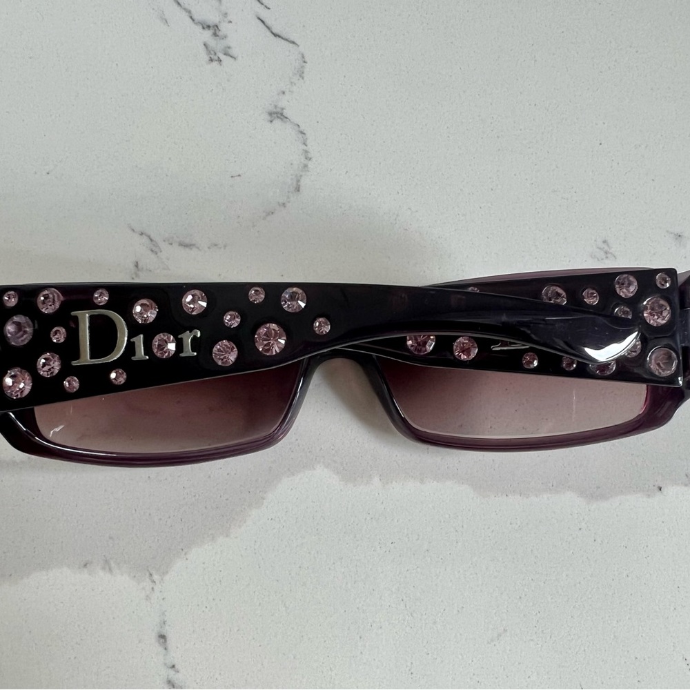 Authentic Dior Crystal Logo Sunglasses in Pink vintage Early 2000s, y2k, 90s